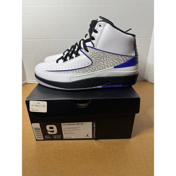Nike Air Jordan 2 Retro Concord 2014 Men's Shoes White/Purple Size 9 New - Picture 1 of 6